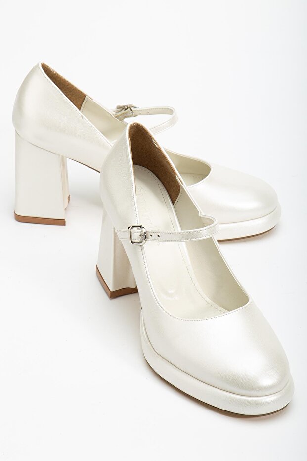 Women's Thick Platform Heeled Shoes with Faux Leather Hard Hat
