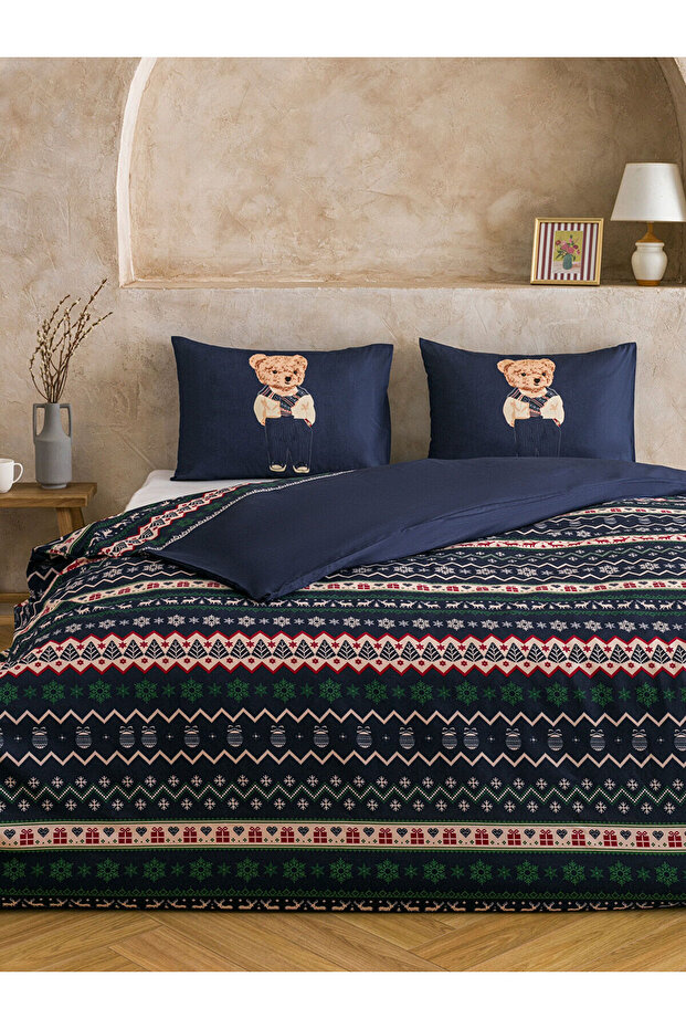 Vizyon New Season Bear Teddy Printed Double Duvet Cover Set