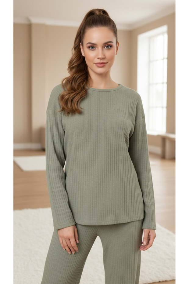 Ribbed Knit Two-Piece Set