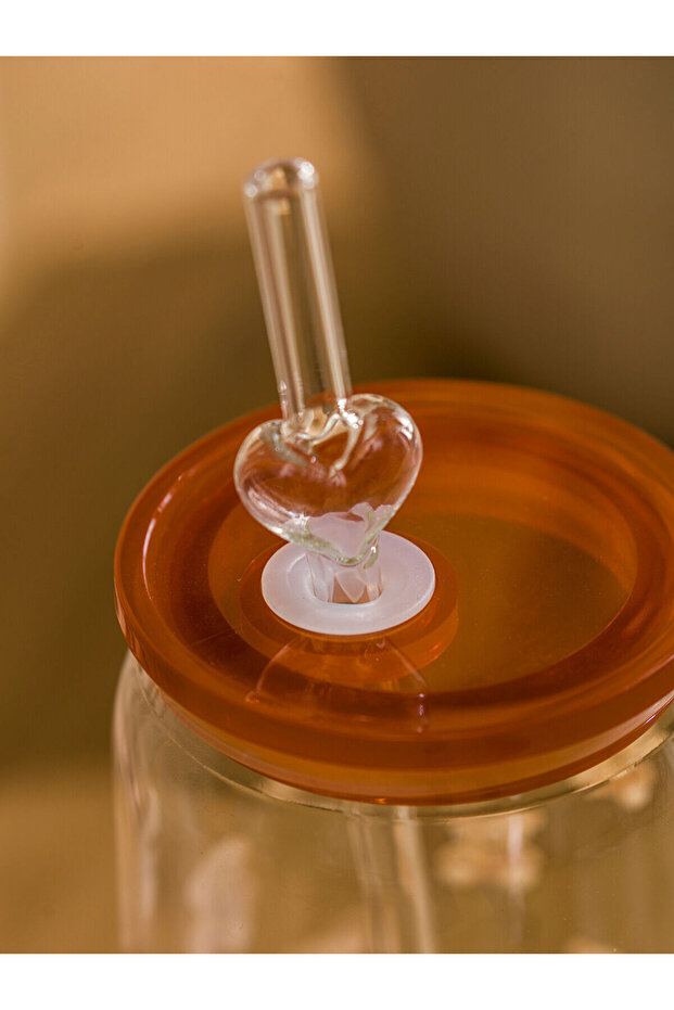 Vizyon New Season Printed Glass with Straw 480 ml - 2