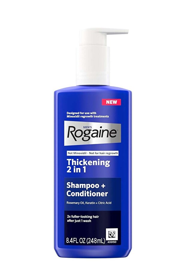 Men's Thickening 2 in 1 Shampoo + Conditioner, Hair Thickening Shampoo & Conditioner with Ro