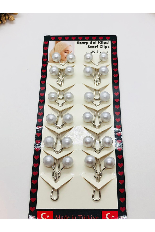 White Pearl Scarf Clip,Scarf Pin 12 Pieces