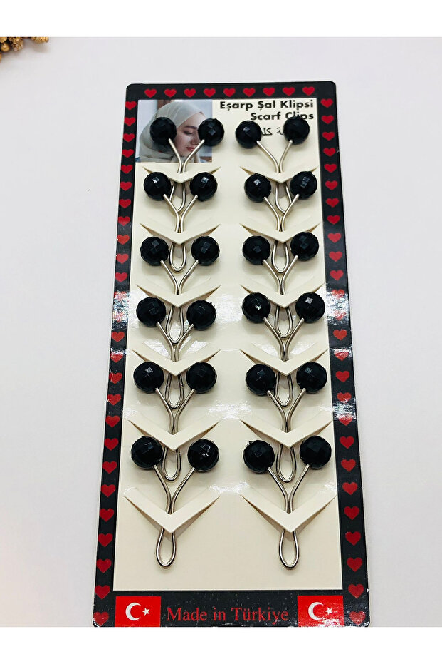 Black Pearl Scarf Clip,Scarf Pin 12 Pieces