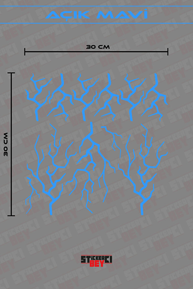 Lightning Bolt Sticker 30 X 30 cm Foil Cut Universal Pattern Overlay