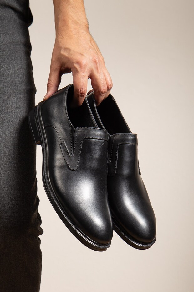 Hakiki Deri, Bağcıkısz, Anatomik İç Dış Deri Erkek Klasik Ayakkabı - 2