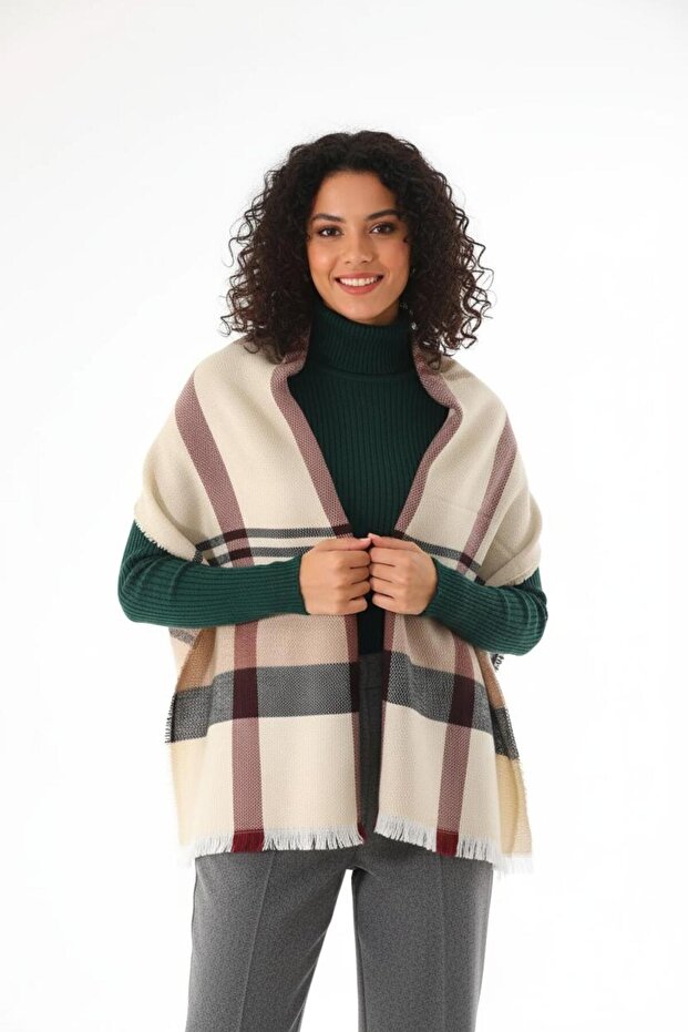 Women's Soft Textured Stylish Plaid Scarf