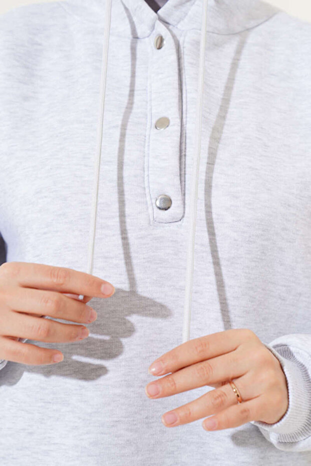 Three Thread Half Snap Sweatshirt - 2