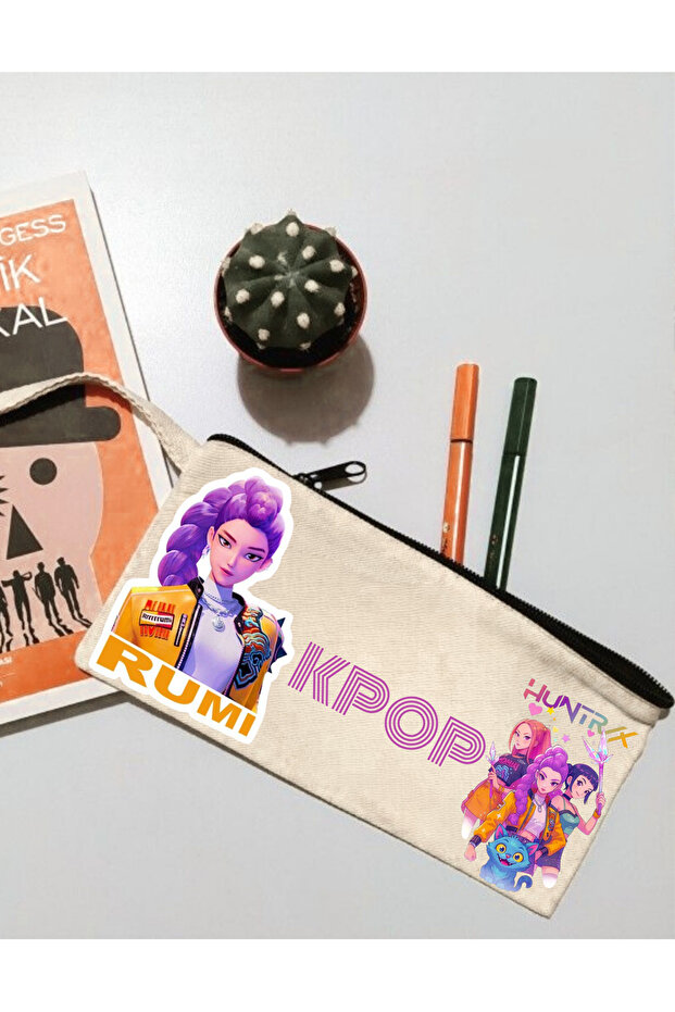 Kpop Demon Hunters Hunterix Rumi Design Zipper Pencil Case