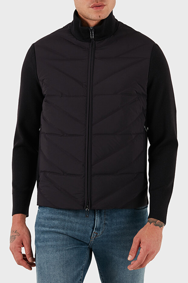 Quilted Regular Fit Stand Collar Zippered Coat Men's Coat Em003426 Af17823 Ub118