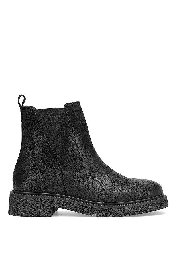 D25Kb-8335 Women's Genuine Nubuck Leather Chelsea Boots Black