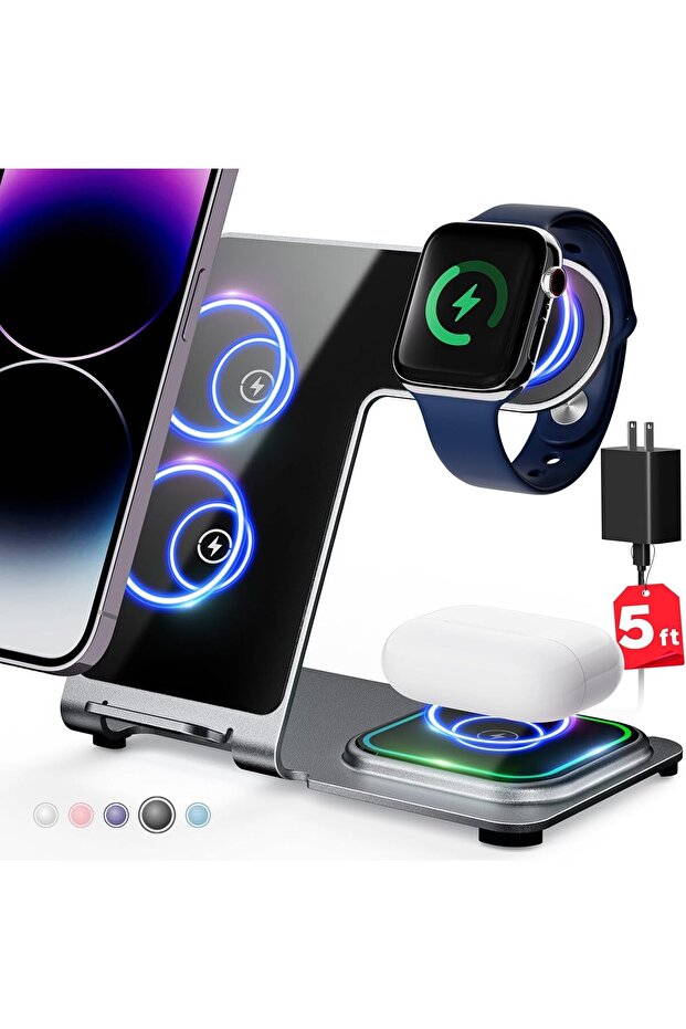 Wireless Charging Station | In Aluminum Alloy, LED Indicator, Intelligent Protection