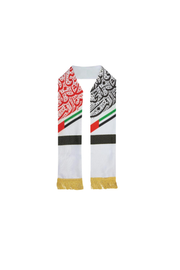 UAE National Day Scarf | Patriotic Flag Scarf with Calligraphy | Eid Al Etihad Apparel 2025