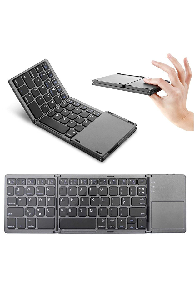 Bluetooth Universal Foldable Keyboard - Black - 1