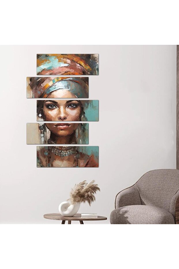 لوحه جداريه رسمة إمرأّه - ٢٤١٦٨ - مقسمه خمسة قطع متدرجه - 2