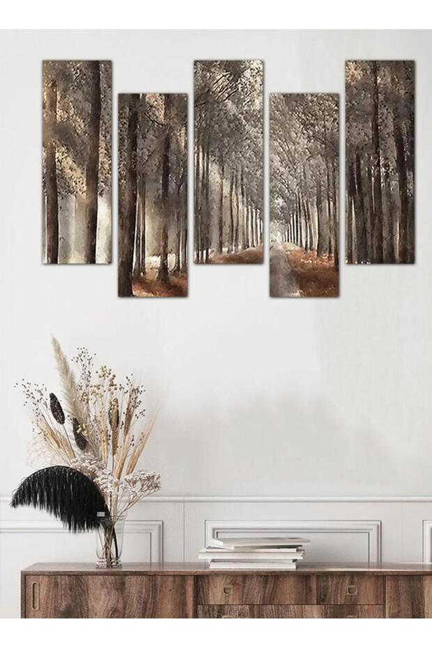 لوحه جداريه رسمة فنية للغابة - ٢٥٥٢١ - مقسمه خمسة قطع متدرجه - 2