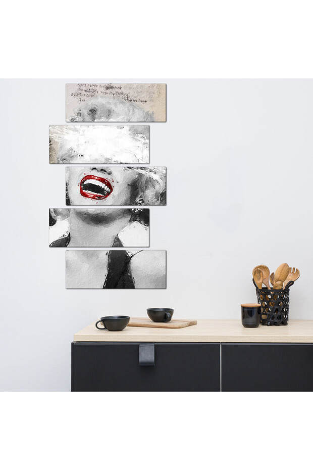 لوحه جداريه - رسمة فنيه إمرأه - ٣٠٠٢٣ - مقسمه خمسة قطع متدرجه - 2