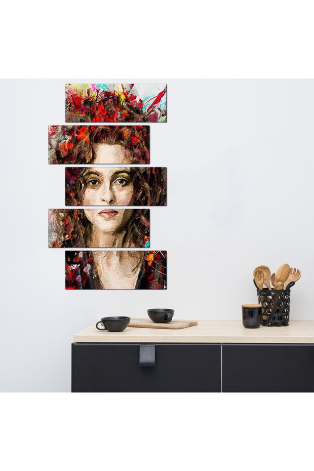 لوحه جداريه - رسمة فنيه إمرأه - ٣٠٠٢٧ - مقسمه خمسة قطع متدرجه - 2