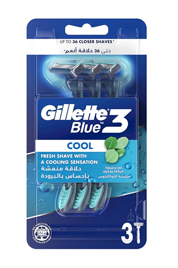 Blue 3 Cool Men’s Disposable Razor 3 Count