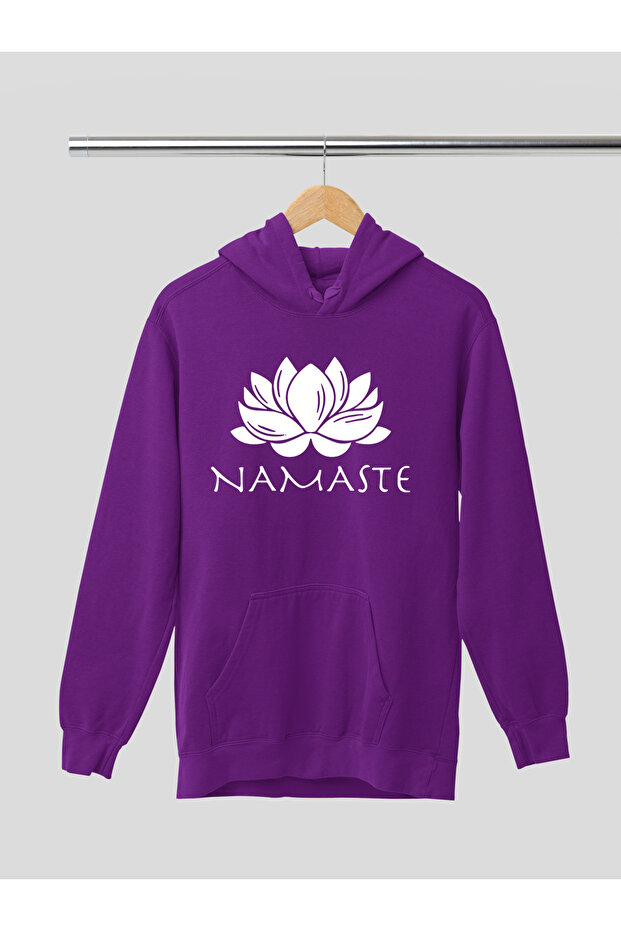Yoga Meditation Chakra Printed Cotton Long Sleeve Ribbed 3 Yarn Hooded Sweatshirt