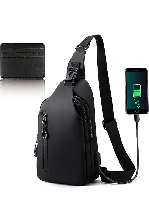 Sling Bag for Men,Waterproof Shoulder Backpack Chest Bags Casual Daypack with Slim Pocket Wa