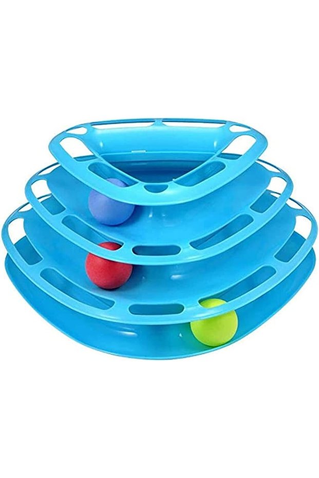 Cat Darling Toys Little Pet Toys Interactive Three Levers Tower of Tracks Pet Crazy Ball Dis