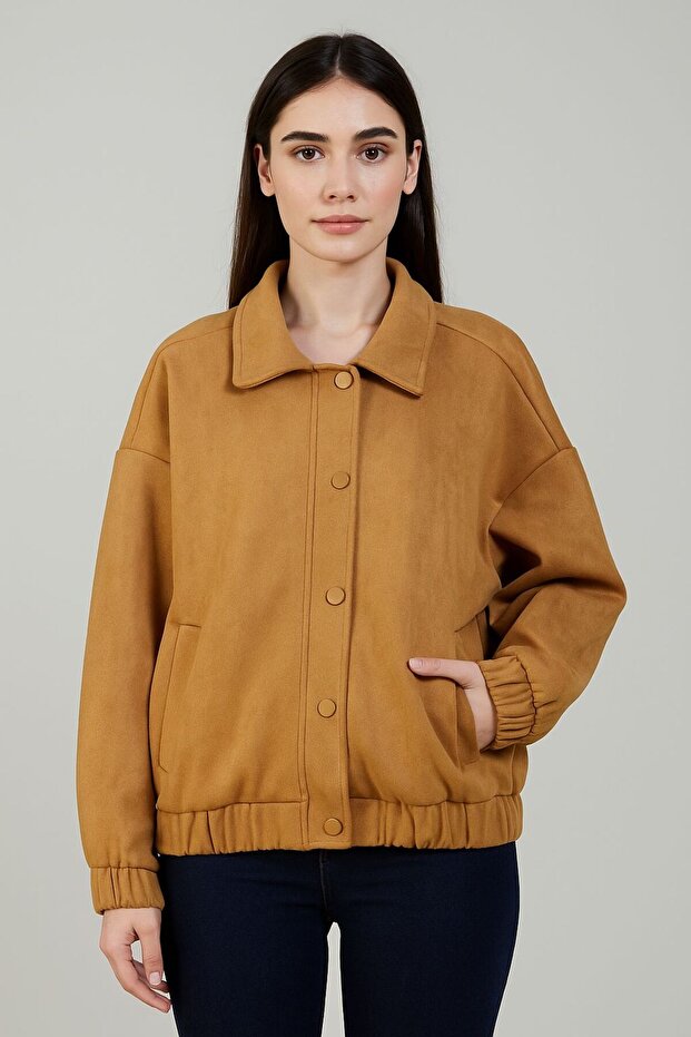 SÜET TABA BOMBER CEKET - 1