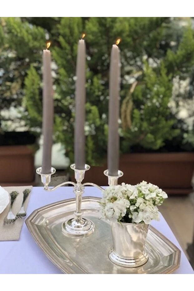3 Kollu Gümüş Şamdan - 1
