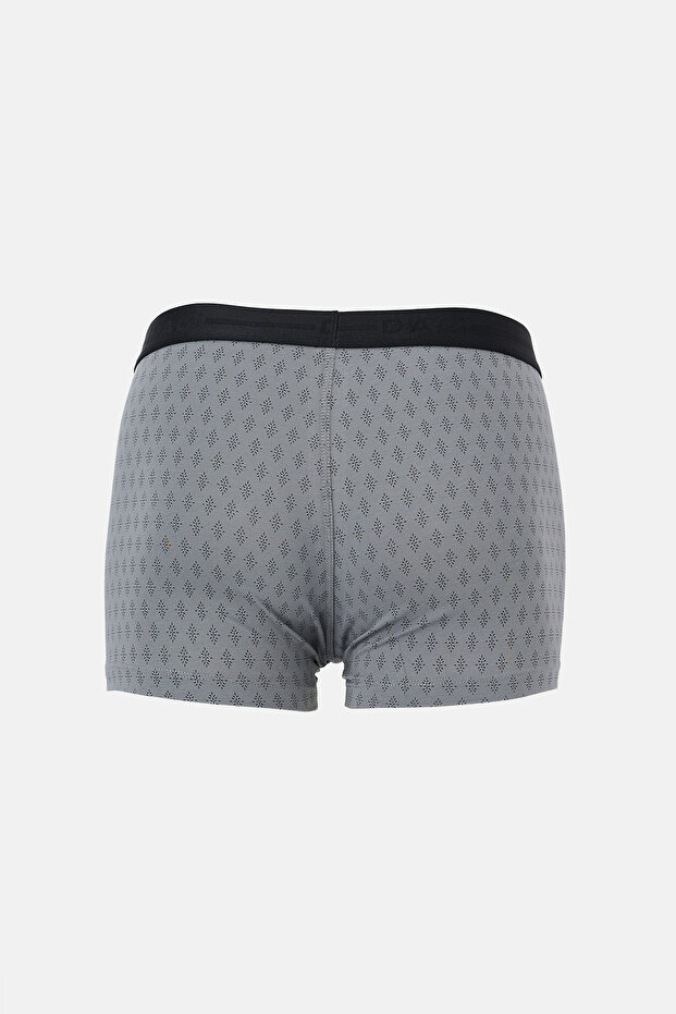 بوكسر قطني منقوش باللونين الرمادي والأسود مكون من 3 قطع - 4