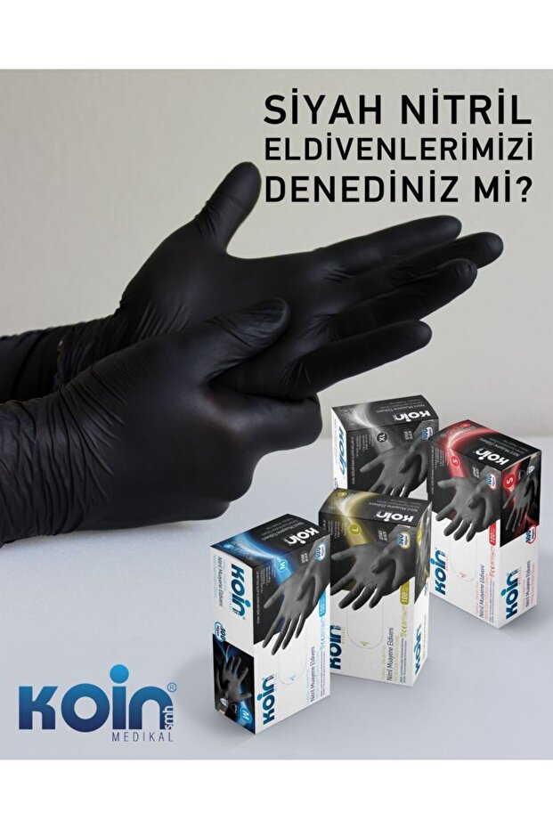 SİYAH NİTRİL MUAYENE ELDİVENİ S BEDEN