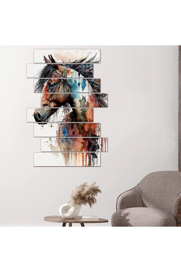 لوحه جداريه رسمة خيل - ٢٤١٥١ - مقسمه ثمانية قطع