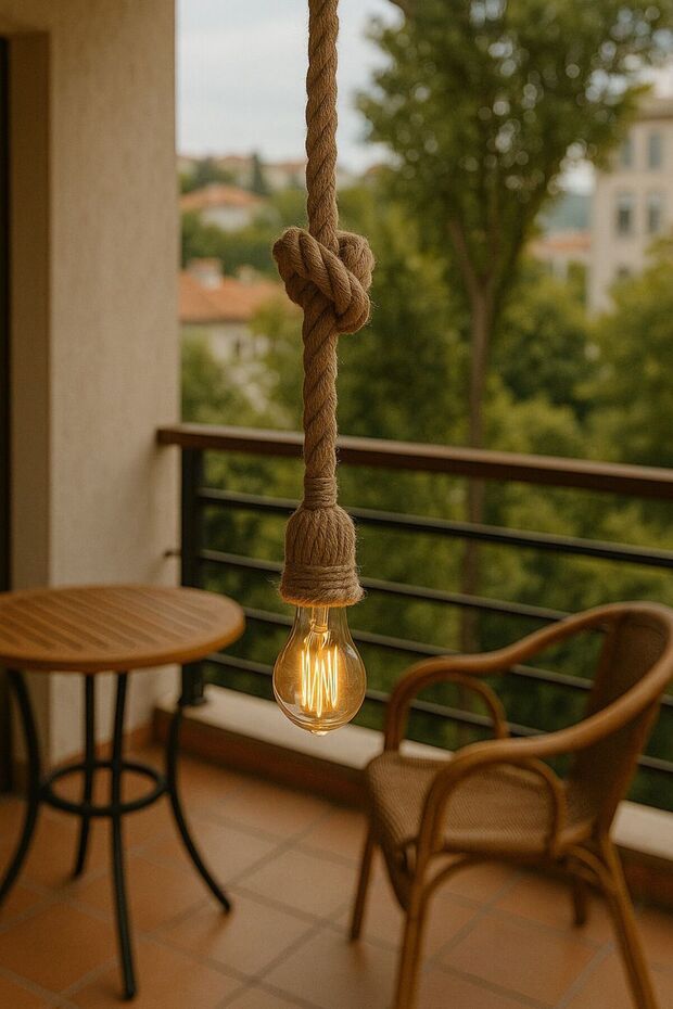 Rustik Halatlı Sarkıt Avize 1 adet - 3