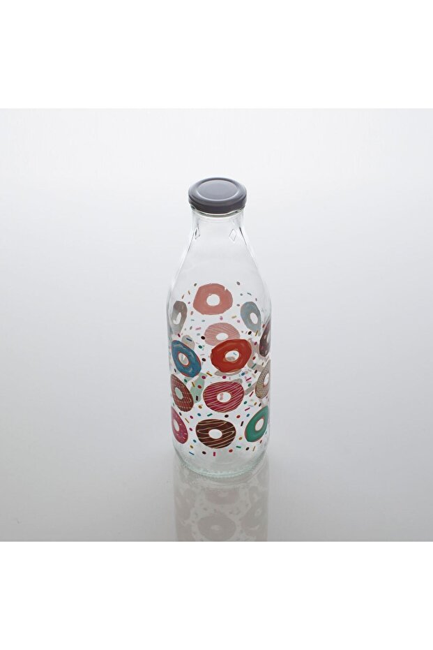 Donuts Pattern Glass Bottle 1l - 2
