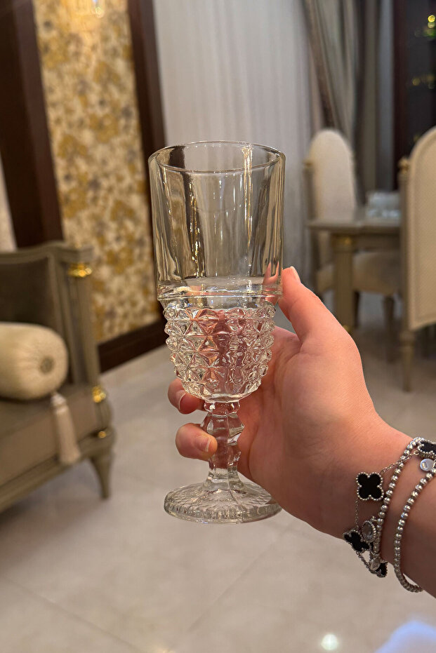 Royal Collection 220 ml Ayaklı Cam Bardak 6’lı – Lüks Tasarım, Şık Görünüm - 3