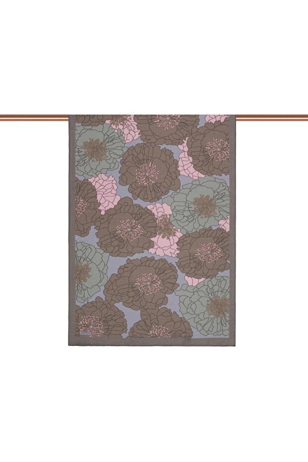 Patterned Tensoft Shawl - Hydrangea Basket Patterned - Gray Powder - 2