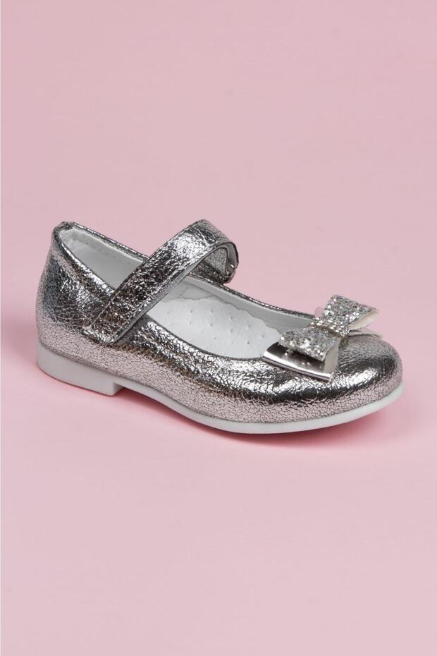 Baby Gray Shiny Orthopedic Ballerinas