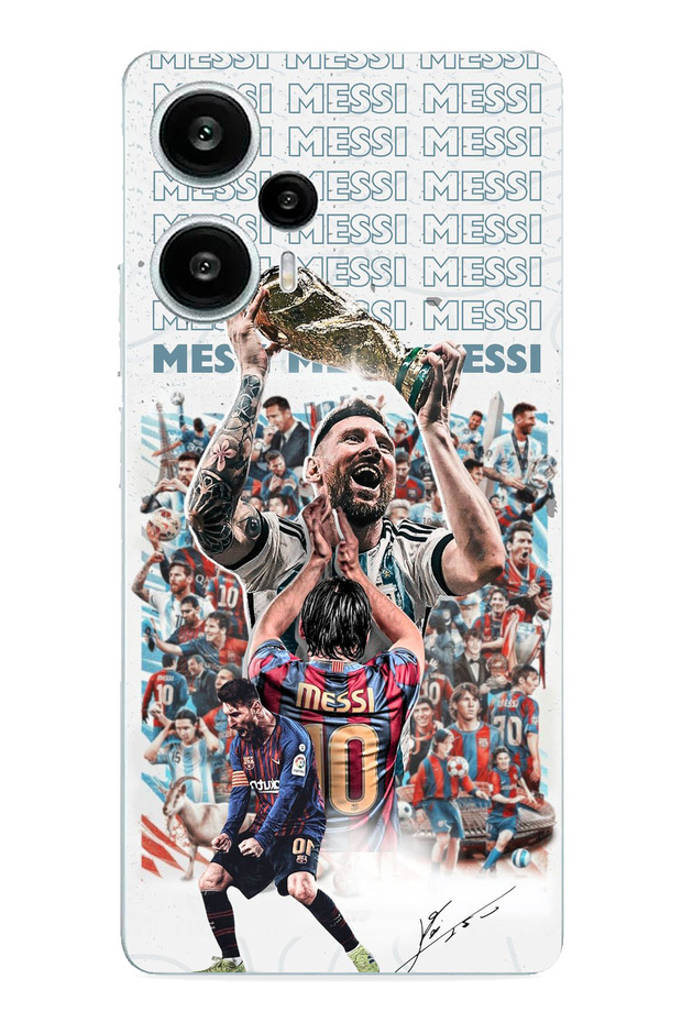 حافظة سيليكون مطبوعة متوافقة مع كأس العالم ميسي لهاتف POCO F5 - 1
