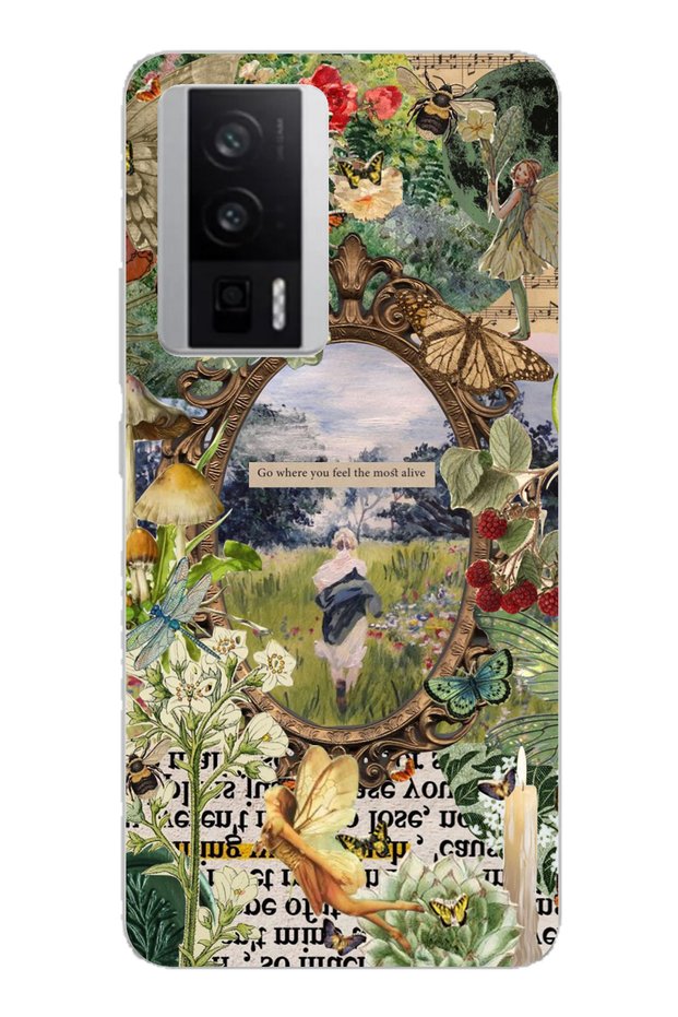 Poco F5 Pro Compatible Green Nature Printed Silicone Case