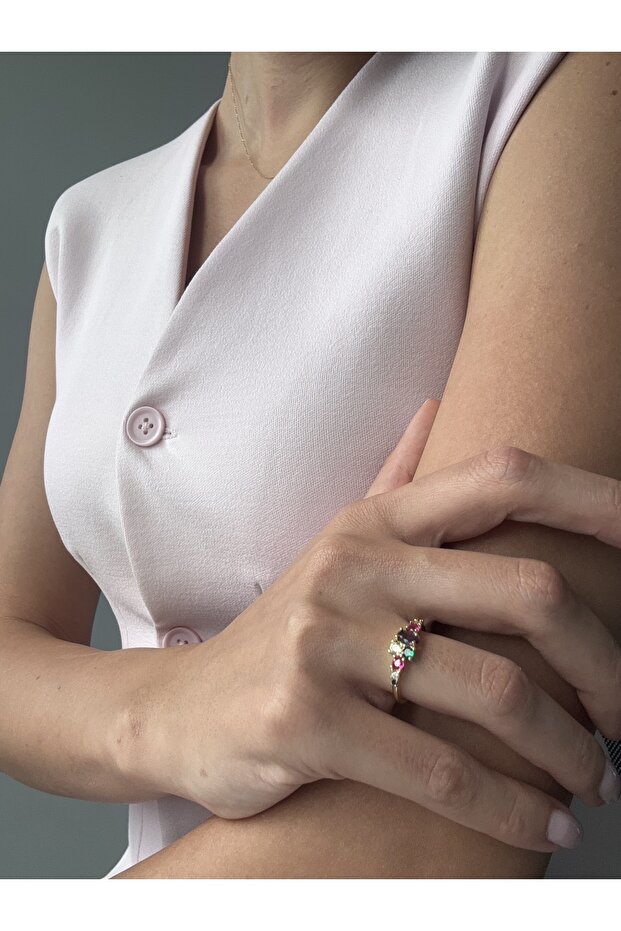 خاتم الأميرة موديل غير متماثل متعدد الألوان - 2