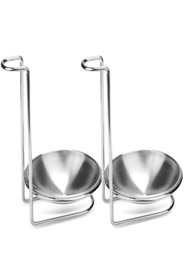 Spoon Rest Holder, Stainless Steel Vertical Saving Soup Ladles Holders or Hotpot Restaurant, Buffet, Fast Food Restaurant Kitchen Decor Tool (Spoon Rest - 2Pack)