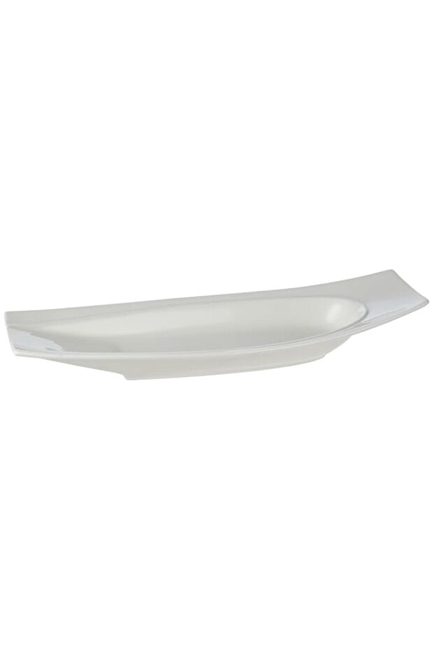 Shallow Ceramic Serving Plate, White S213839