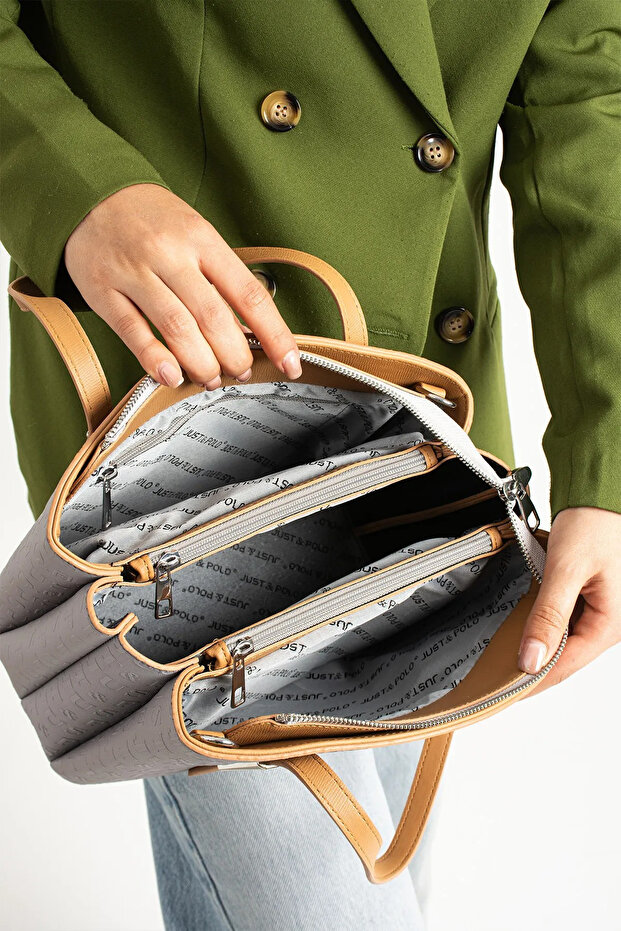 Luxury Design Original Women's 3-Compartment Luxury Hand and Shoulder Bag Shopper 26 X 20 cm