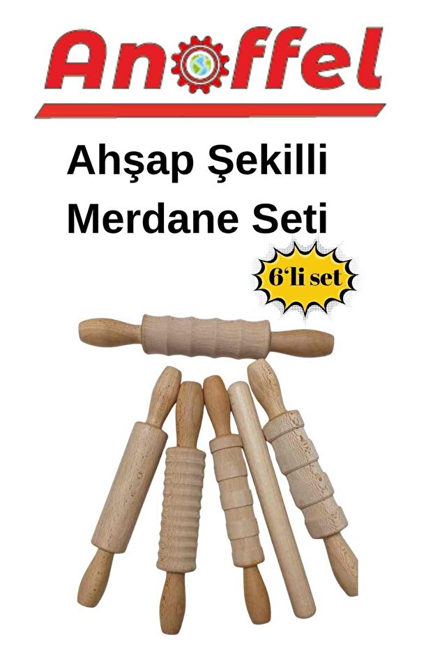Ahşap Şekilli Merdane 6'lı Seti - 2