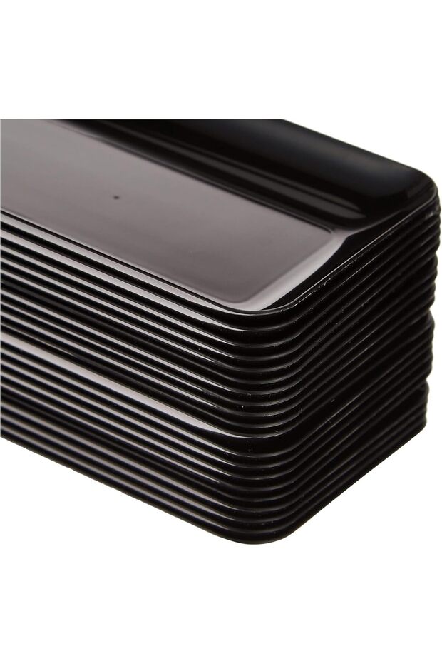 أطباق مستطيلة صغيرة سوداء، مجموعة من 20 قطعة - 3