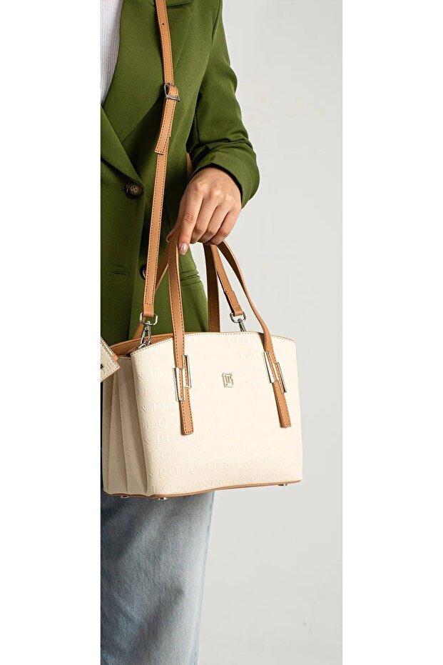 Stylish Design Women's 3-Compartment Luxury Hand and Shoulder Bag Size: 26 X 20 cm