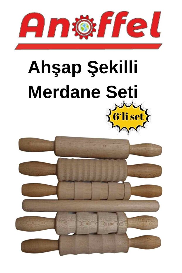 Ahşap Şekilli Merdane 6'lı Seti - 1