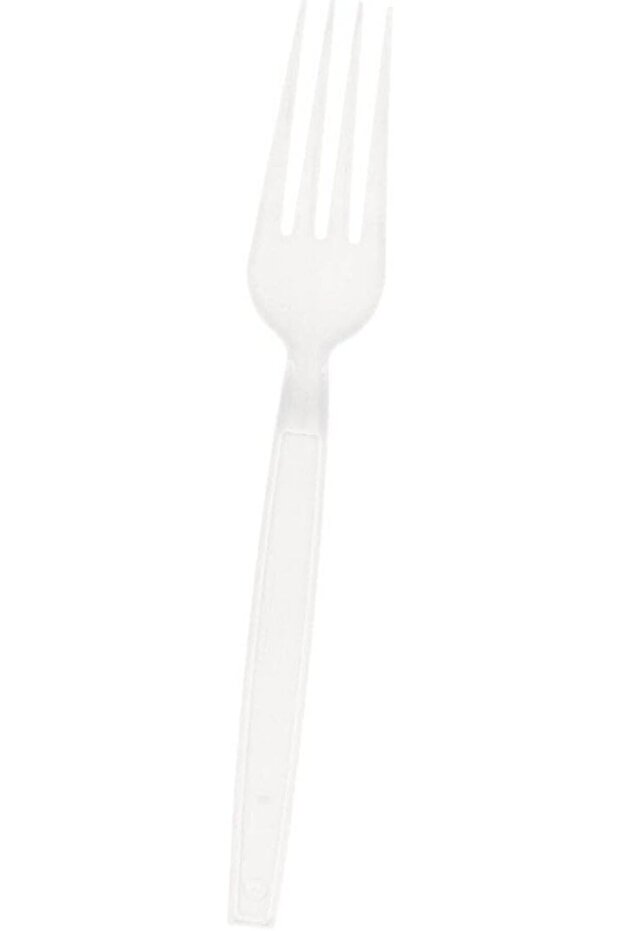 Heavy Duty Plastic White Fork, 50 Pieces