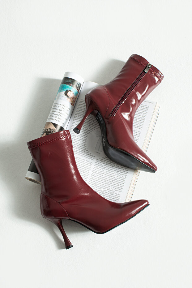 Nox Kadeh Topuklu Bordo Streç Bot - 4