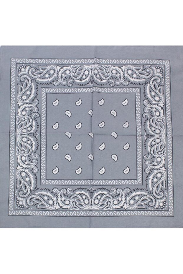 Printed Scarf, One size, Gray - 2