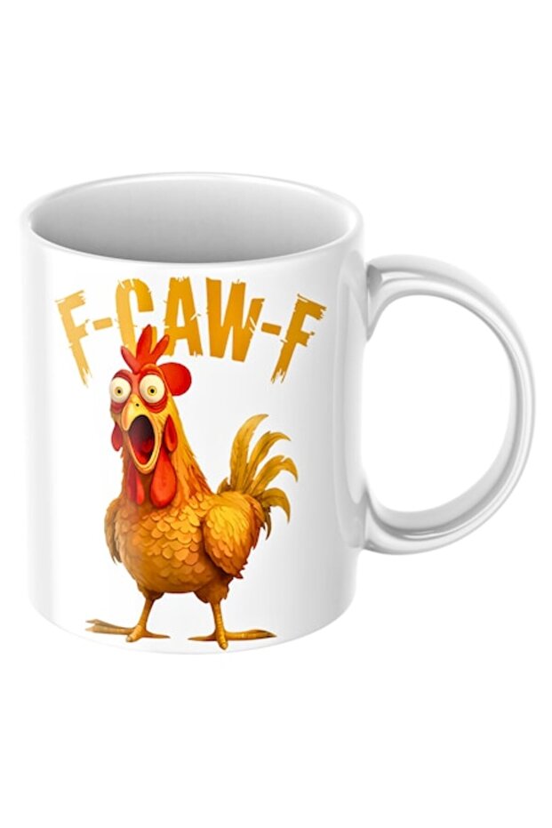 Mug F-CAW -F F..K OFF, ceramic, white, 330ml, sarcastic, says it all without words, minimal design - 1