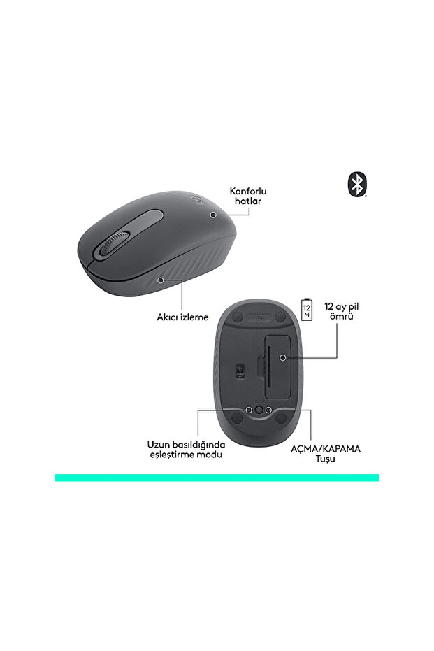 MK250 Kablosuz Bluetooth Kablosuz Klavye ve Mouse Seti Siyah - 7